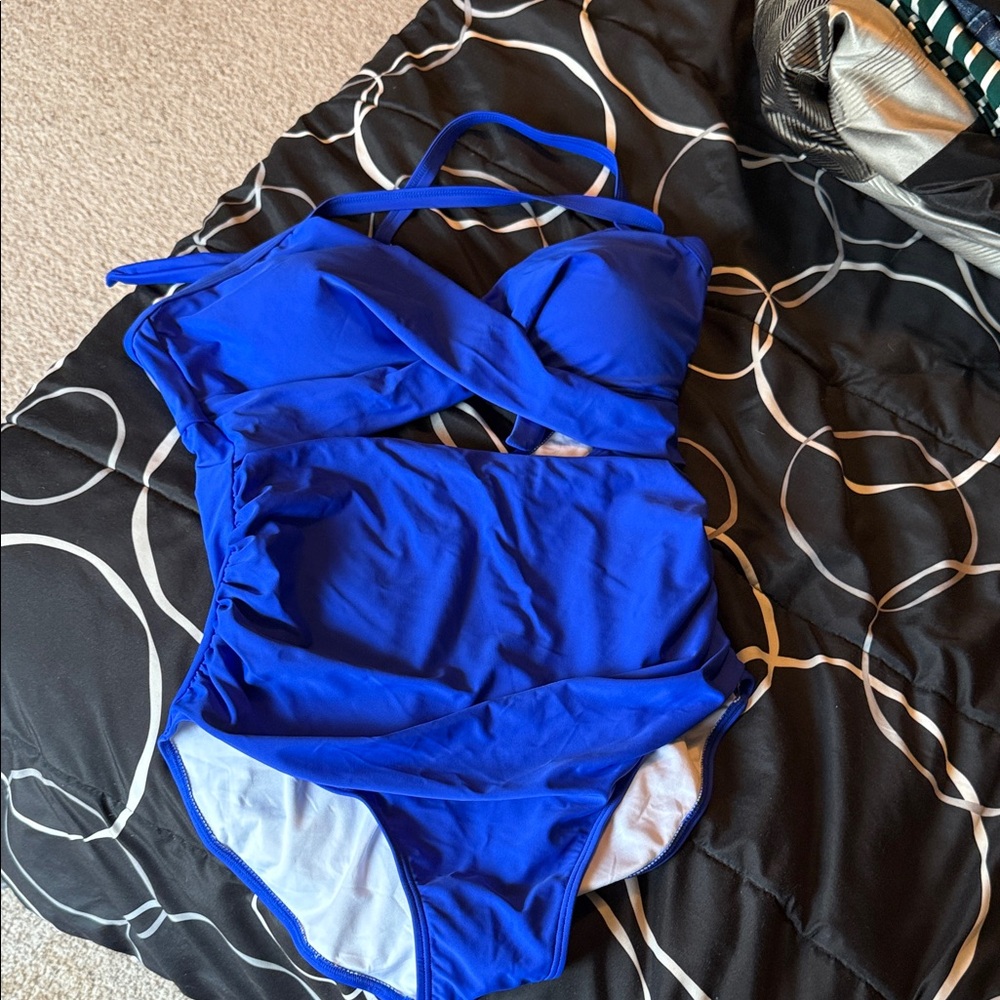 Vibrant Blue One-Piece Swimsuit